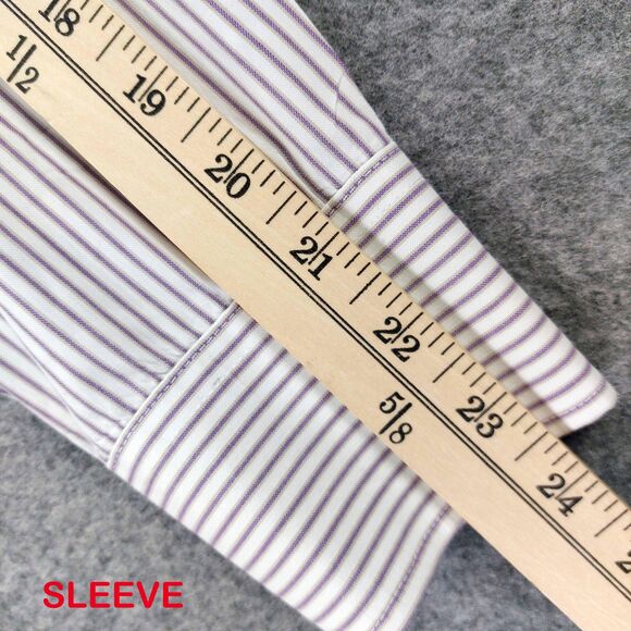 VTG Longhorn Western Shirt Mens 2XL White Purple Stripe Button Front Long Sleeve - Picture 6 of 6